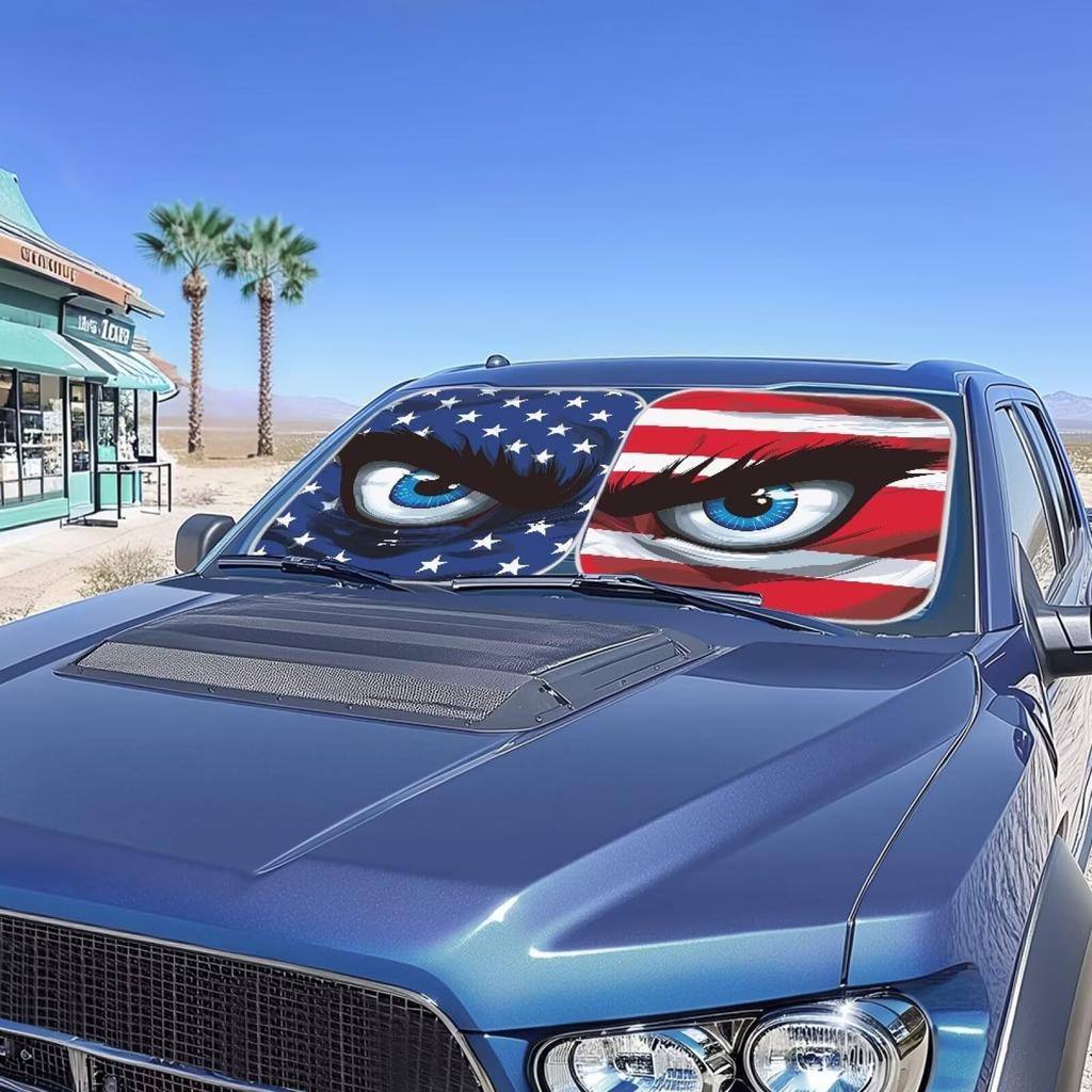 New Car Sunshade, Personalized Eye Print Front Windshield Car Curtain Shading Board
