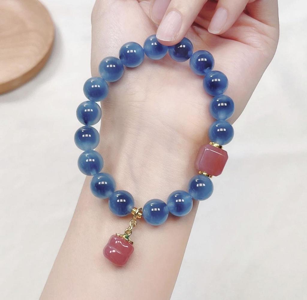 Натуральный агат и австрийский кристалл браслет с бусинами - Женские винтажные украшения высокого класса