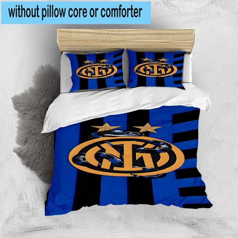 3pcs F.C. Internazionale Milano Printed Bedding Set Duvet Cover Closure Includes 1 Duvet Cover & 2 Pillowcases Bedding Sets Home Decor Gifts
