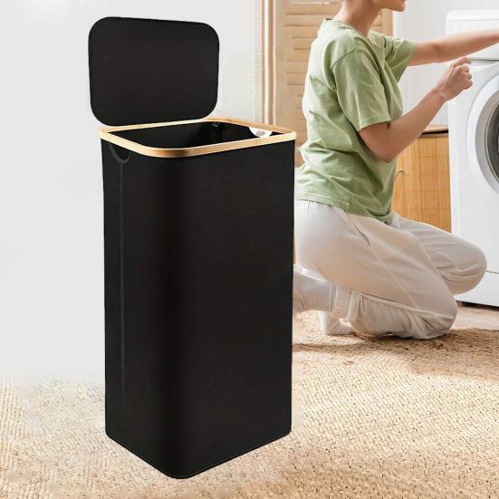 Корзина для белья с пылезащитной крышкой, складная конструкция, большая вместимость, водонепроницаемые игрушки, одеяла, органайзер для хранения, корзина для грязной одежды