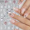 Halloween Spider Nail Stickers Flower Plants Nail Art Decals Floral Leaf Spring Sliders Manicure Decor Skull Heart