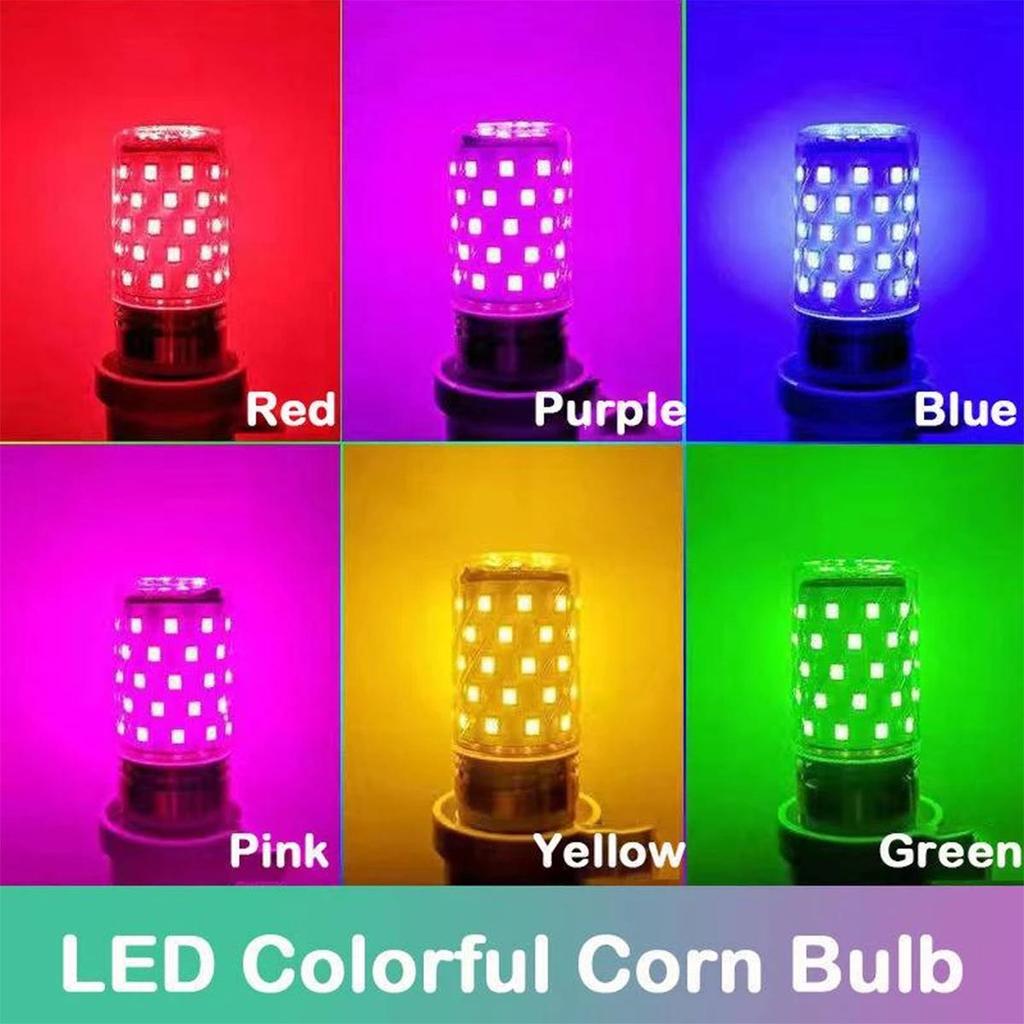 E27 Led Colorful Corn Bulb No Flash 220v Light 7colors Lamp 270 Degree Beam Angle 12w 2835 SMD Lampada Night Bulbs Energy-saving