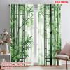 2pcs,2D Plane Printing Curtain Fabric Bamboo Serenity Versatile Polyester (without Rod) Decorations Outdoor for Various Room