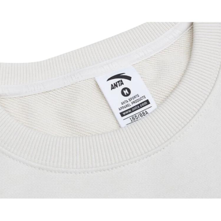 Anta Женская толстовка с круглым вырезом и надписью Lifestyle Series Letter Stone-White 162338707-1