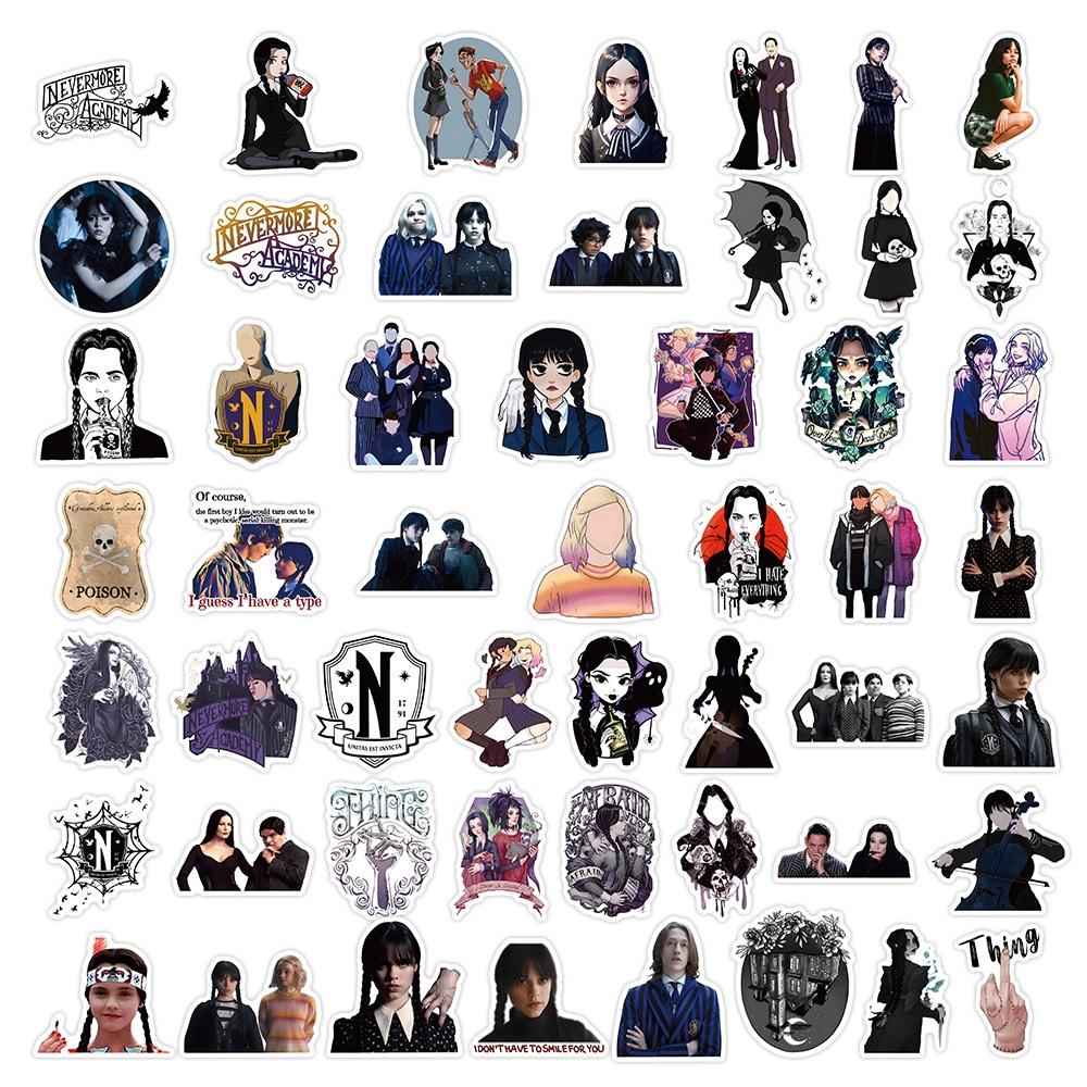 Addams 50100pcs The Family Stickers Waterproof Reusable Gift Decor