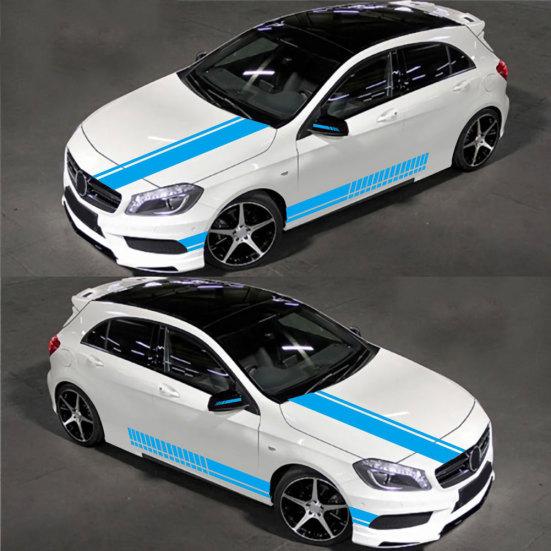 Спортивная гоночная полоса автомобиля, боковая часть кузова, капот, зеркало заднего вида, наклейка, набор декоративных наклеек