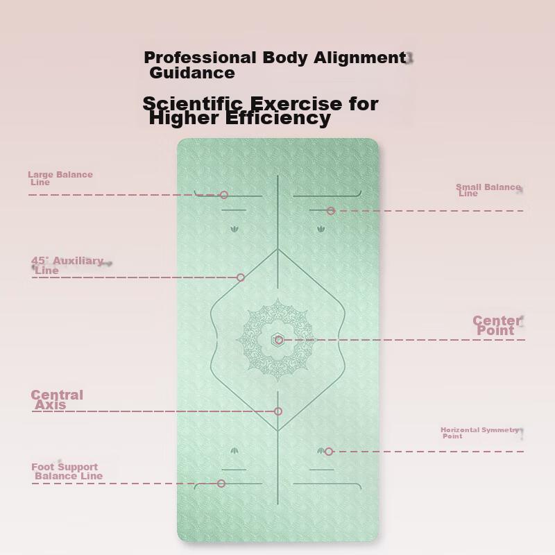 JD Original Yoga Fitness Mat, Extra Large And Thick, Widened And Lengthened, Non-Slip, 200*100cm, Exercise Mat, 8mm Thick, Gree