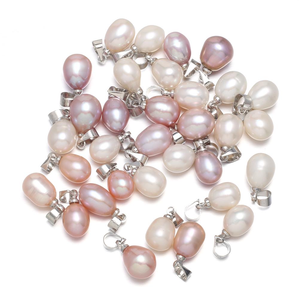 2Pcs/5pcs/10pcs/14pcs Natural Freshwater Pearl Pendant Charms for DIY Necklace Anklet Bracelet Ring Sewing Craft Jewelry Accessory Making