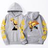 Men's Anime Demon Slayer Printed Hoodies Agatsuma Zenitsu Sweatshirt Harajuku Sleeve Loose Streetwear Casual Unisex Pullover