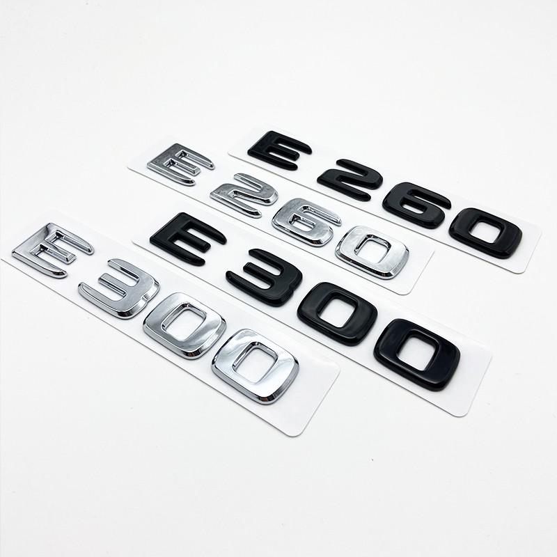SXFA2 Black Silve Letters E200 E260 E300 E400 E450 E220d E350d E400d 4Matic ABS Emblem for Mercedes Benz Car Trunk Logo Sticker