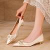 Sweet Pumps for Women Slides Casual Party Strange Low Heels Classic Shoes for Women Flower Pointed Toe Women Shoes