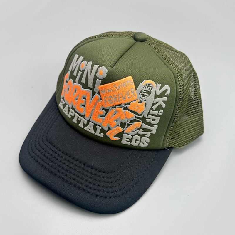 American Hip Hop Print Letter Baseball Cap Unisex Sun Protection Color Block Street Mesh Trucker Hat