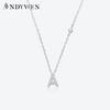 925 Sterling Silver 26 Letters Pendant Long Chain Necklace Crystal Fine Jewelry Luxury Fine Jewelry