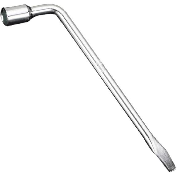 19mm Car Spare Tire Lug Wrench, L Type Automotive Tire Replacement Tool with Hexagon Slotted End, Universal Steel Vehicle Socket Repair Accessories
