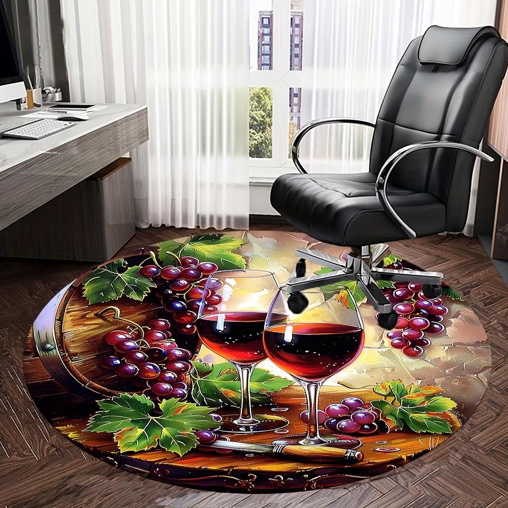 1 Piece Grape Wine Office Chair Mat Round Rug Suitable For Living Room Bedroom And Kitchen Home Decoration Room Decoration Gift For Friends And Family