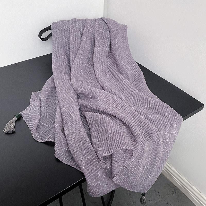 New Spring and Autumn Style Hanging Solid Color Scarf for Women's Literary Retro Versatile Shawl Thin Decorative Scarf Neck Fen