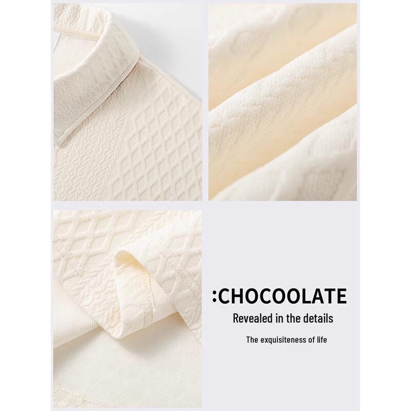 CHOCOOLATEit Men's Waffle Knit Polo Short Set