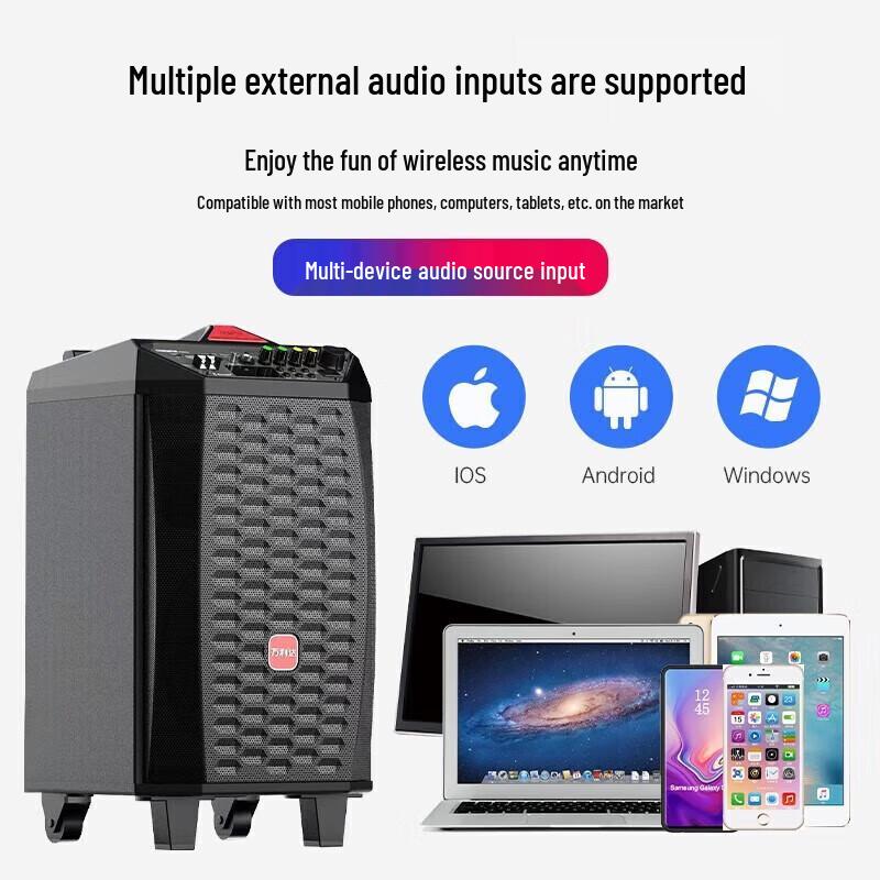 Malida Thunder Series M+9097 Portable Bluetooth Trolley Speaker CN plug (adapter included)