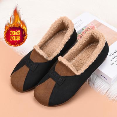 Обработка и кастомизация, новая зимняя мода 2025 года, бархатные туфли Doudou на мягкой подошве, теплые женские хлопковые туфли на одной педали с утолщенной подошвой