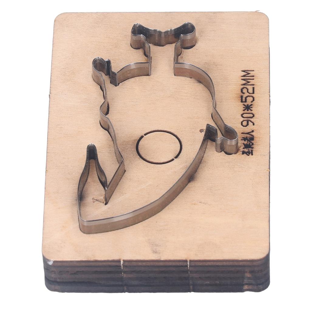 Cutting Die with Wooden Base Cartoon Pattern Leather Punching Cutter for DIY Crafts Jewelry Making