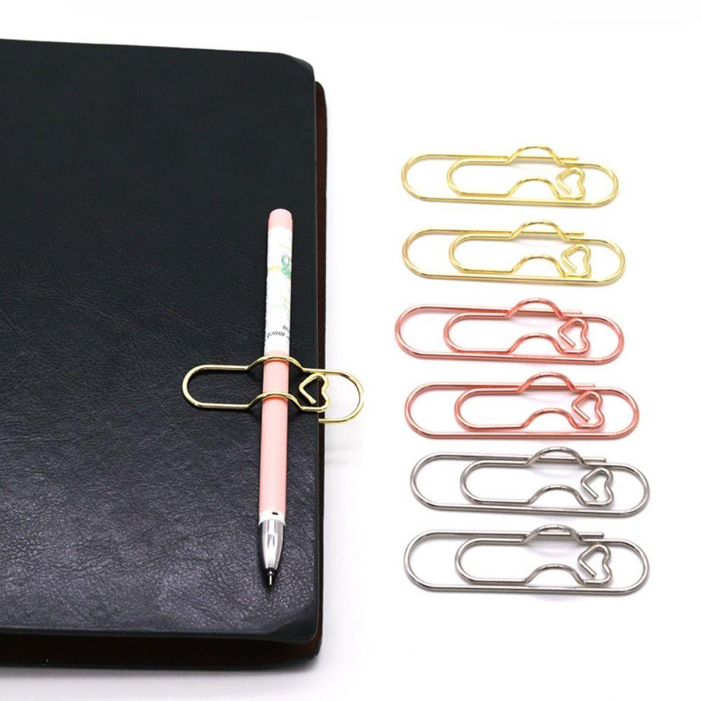 10pcs Colorful Paper Clips Paper Fix Clips Bookmarks Multi-functional Pen Holder  Journal Tool
