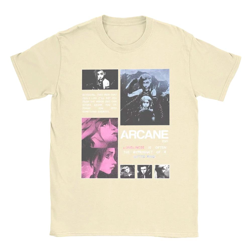 Футболка унисекс унисекс Arcane Season 2 Jinx Vi, аниме-игра, чистая футболка, товар, сумасшедшие футболки с коротким рукавом, женская футболка