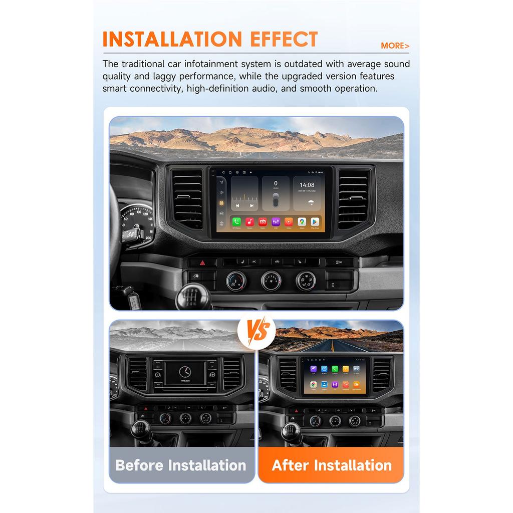OSSURET Snapdragon 6115 Android Автомагнитола Плеер Интеллектуальный Экран для VW Volkswagen Crafter 2017-2021 Carplay Auto 2DIN Автомобильная Мультимедиа Авторадио