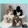 Cute Plush Bunny Handheld Tote Bag For Women Chic Winter Fashion Large Shoulder Bag