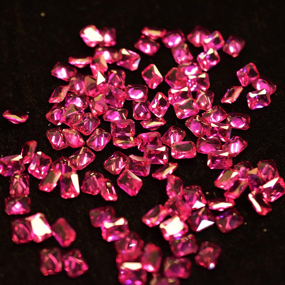 Natural Pink Sapphire Loose Gemstone 9 pcs 7x5 mm Emerald Cut Lot September Birthday Birthstone