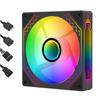 Бесшумный вентилятор охлаждения Prism 4Pro ARGB 12 см белого цвета с синхронным управлением температурой для настольных компьютеров