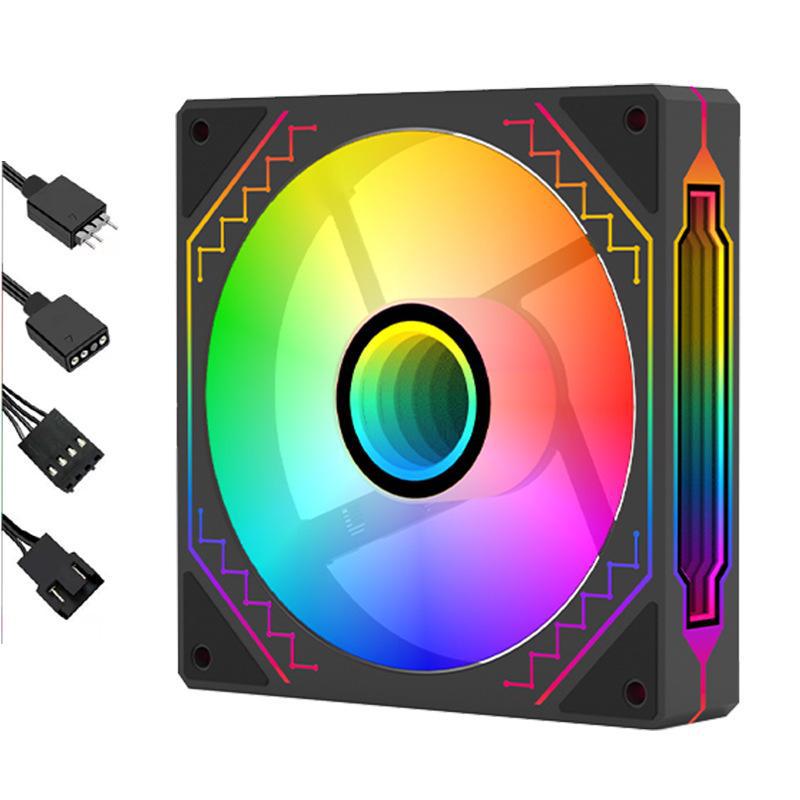 Бесшумный вентилятор охлаждения Prism 4Pro ARGB 12 см белого цвета с синхронным управлением температурой для настольных компьютеров