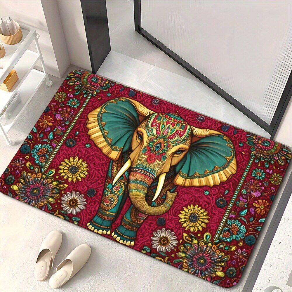 Vintage Russian Cartoon Wolf Doormat Funny Text Paw Print Anti Slip Front Entry Rug For Russian Home Decor