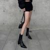 2024 Европейская и Американская Мода Осень и Зима Новые Короткие Сапоги Женские Эластичные Сапоги На Высоком Каблуке