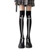 1 Pair of Cross Long Tube JK Socks Printed Knee Length Socks Velvet Material Performance Cos Stockings Stockings