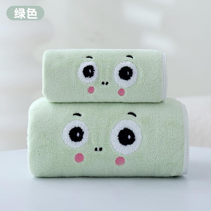Coral Fleece Bath Towel Cartoon Children's Large Bath Towel Thickened Beach Towel Absorbent Household Adult Bath Cute Towel
