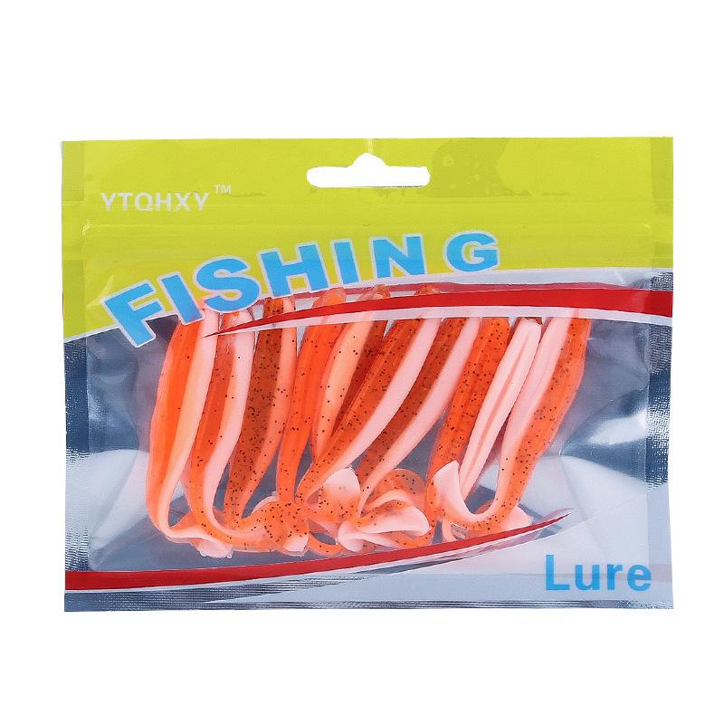 10 шт./упак. рыболовная приманка 5,5 см/1,6 г двухцветная мягкая приманка с Т-образным хвостом аксессуары для рыболовной приманки