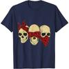 Gothic Hear See Speak No Evil Skull Heads T-Shirt Men Clothing Graphic T Shirts Oversized T Shirt Shirts Cotton
