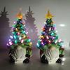Lighted Christmas Gnome Tree 6" Resin Faceless Old Man Christmas Tree with Multicolored Lights for Tabletop Home Room Fireplace Decor