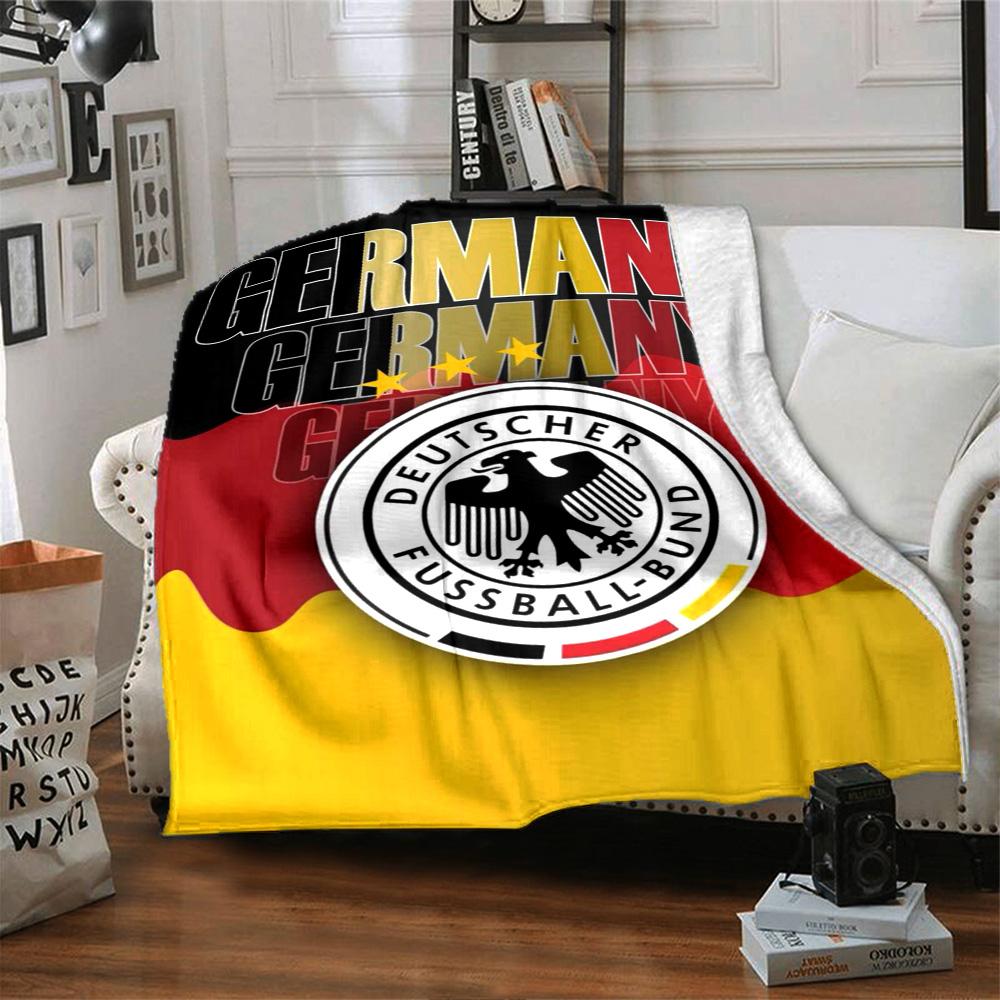 Germany National Team Print Flannel Blanket High Quality Warm Comfortable Cover for All Seasons Perfect for Gifts Home Decor
