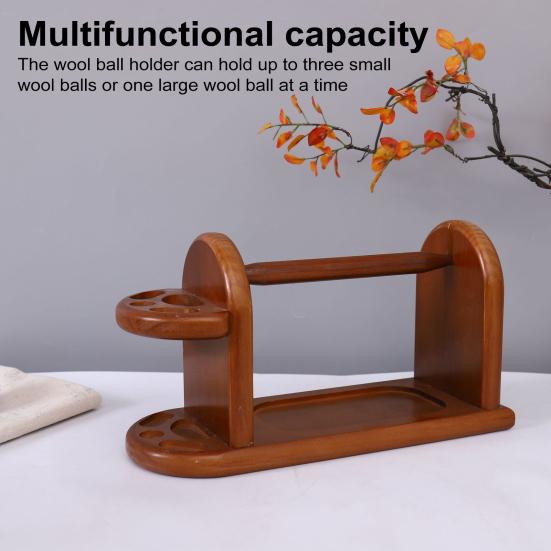 Wooden Yarn Holder Knitting Crochet Stable Yarn Spinner Smooth Rotation Wood Yarn Ball Dispenser Easy Installation Sewing Accessory Holder