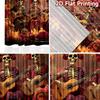 2D flat printing 2pcs Curtains Day of the Dead Skeletons Musicians Celebration Digital Printed Polyester Drapes Seasonal Party &
