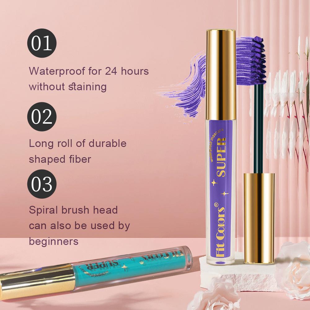 Fit Colors Набор цветной туши для ресниц из 6 штук, водостойкий, не смазывающийся, удлиняющий, загущающий, подкручивающий, набор цветного макияжа для глаз для фестиваля, сцены, вечеринки, женщин