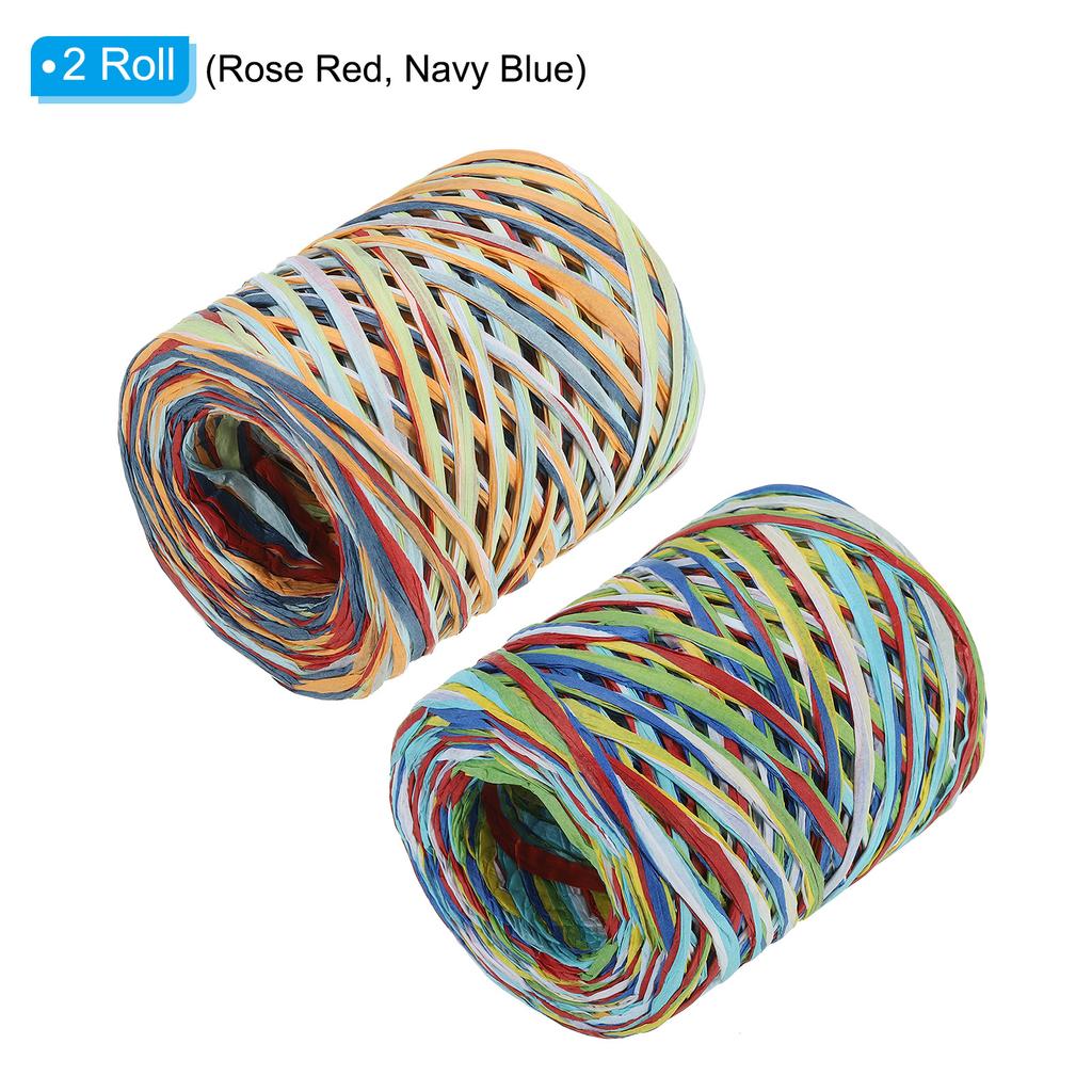 2 рулона рафии, лента из рафии, бумажная крафт-лента, бумажный шпагат, оберточная лента для подарочной упаковки, декорация, 219 ярдов