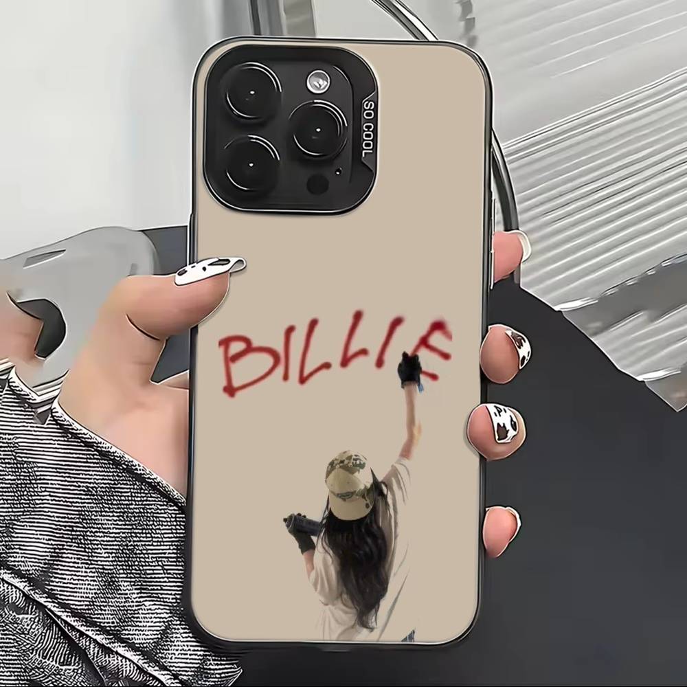 Чехол для телефона с изображением музыканта Билли Айлиш для iPhone 17,16,15,14,13,12,11 Plus,Pro Max,XS,Разноцветный Серебристый Чехол для телефона Funda Cover