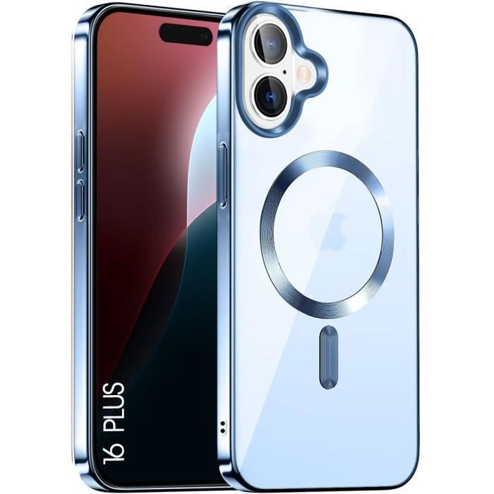Coque de protection - BOOLING - pour iPhone 16 Plus - Silicone souple - Ultra slim - Anneau magnétique