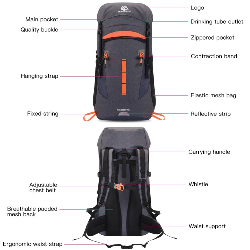 50 L Outdoor Sport Backpack Waterproof Mountaineering Backpack Large Capacity Sports Vest