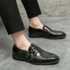 Fashion Trends Men Casual Leather Shoes Brand Double Buckle Men Loafers Moccasins Business Shoes Spring New British Style Shoes