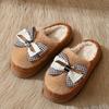 2025 New Bow Cotton Slippers Autumn and Winter Indoor Home Thick Bottom Warm Plush Slippers