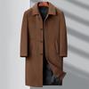 Men's Cashmere Coat Long Winter Business Casual Fashion Windbreaker Middle-aged Dad Lapel Wool Woolen Coat