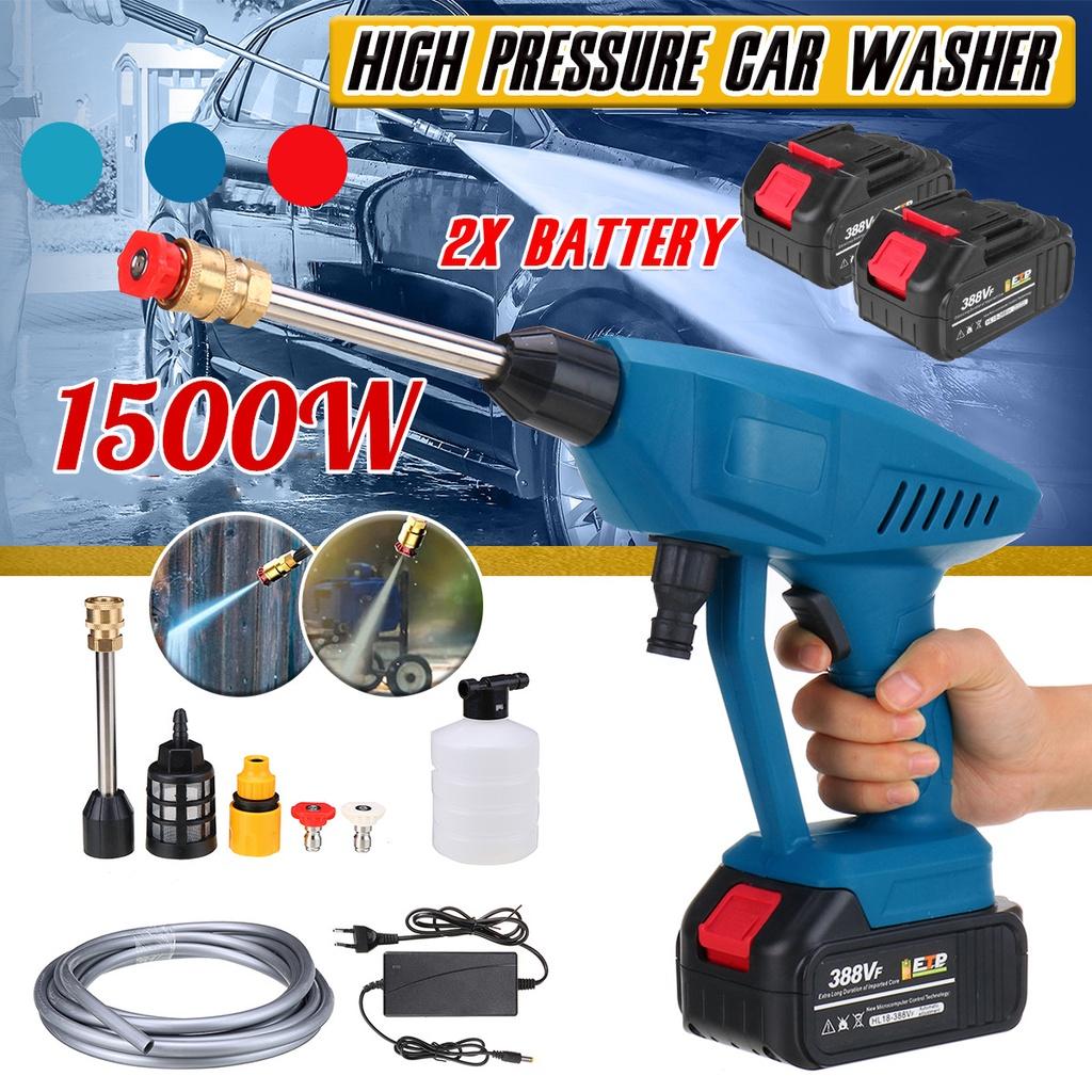 1000W 90BAR Wireless High Pressure Car Washer 388VF Water Gun Spray Portable Washer Foam Generator for Makit 18V Battery